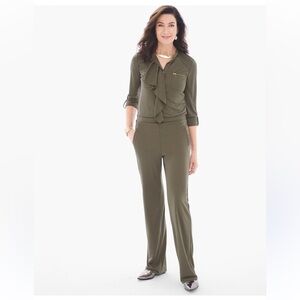 Chicos Ruffled Utility Jumpsuit